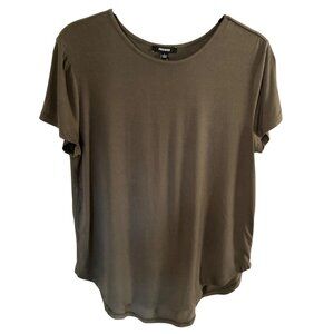 Premise Studio Dark Gray Greenish Rayon Shirt Short Sleeve Stretchy Varies  NWT